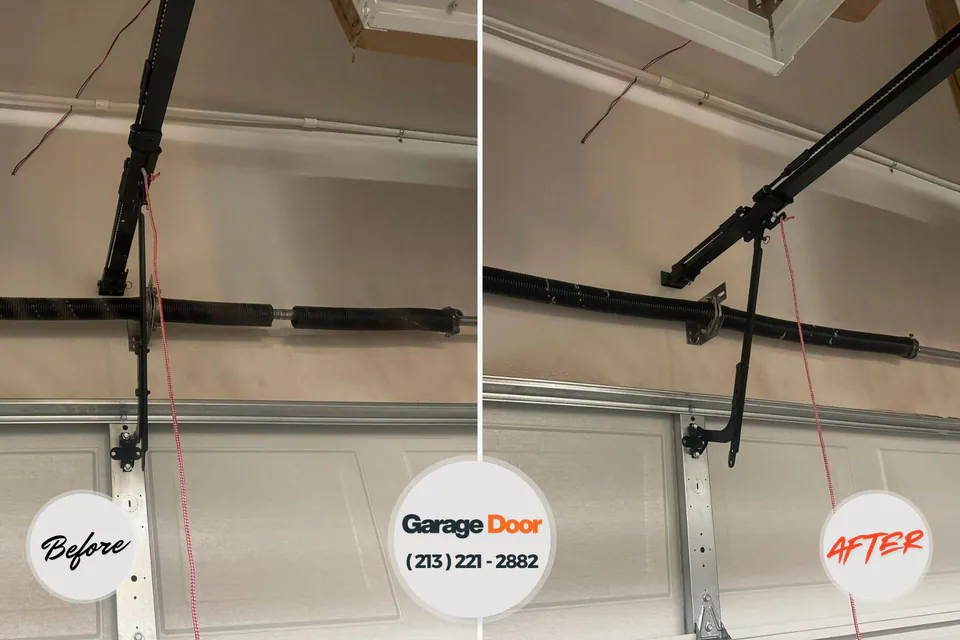 Before and after: garage door repair Petersburg, IN